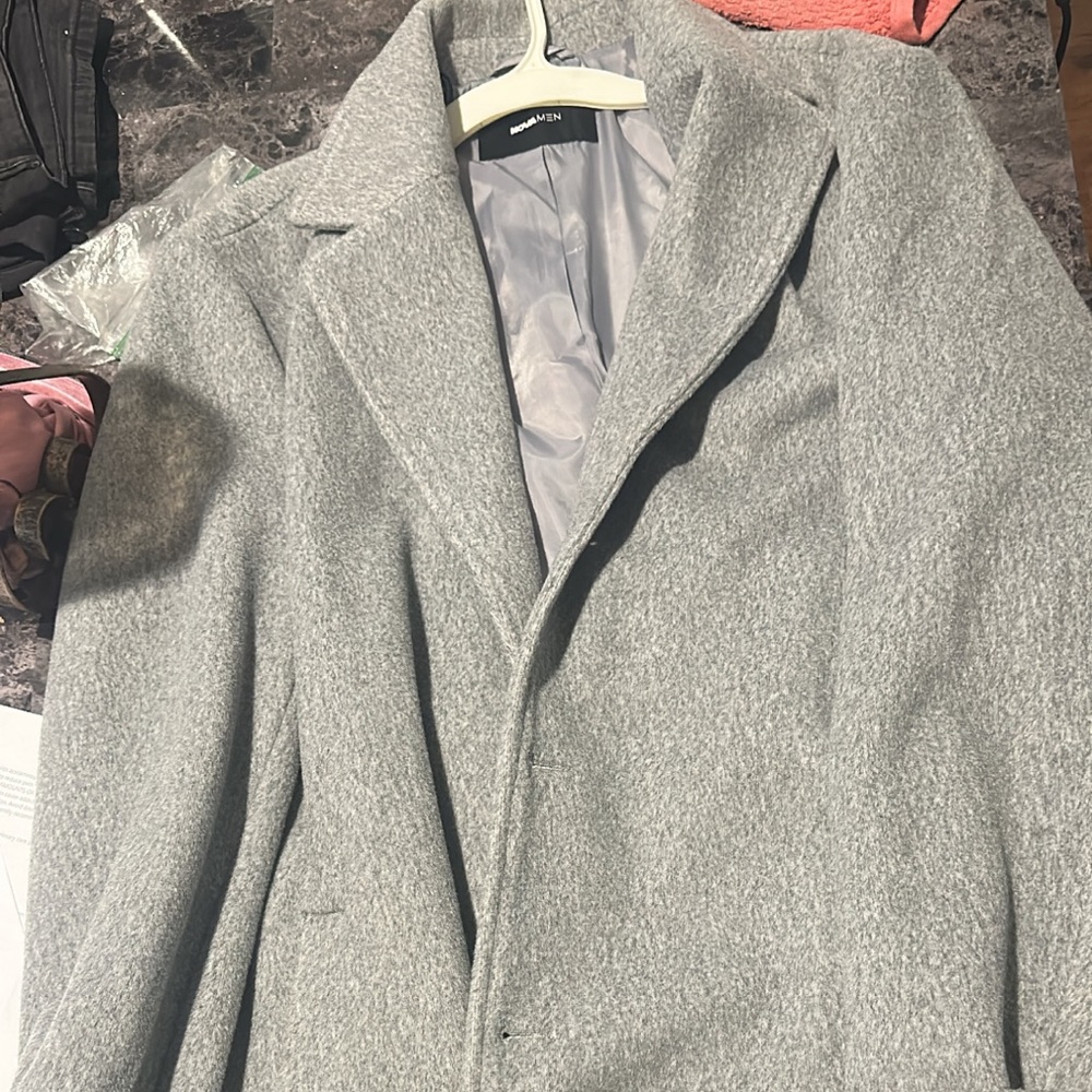 Fashion nova grey men’s trench coat